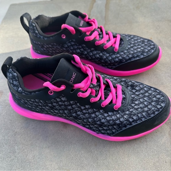 Vionic Shoes - Vionic Python Black Pink Lace Up Comfort Athletic Sneakers Size 8